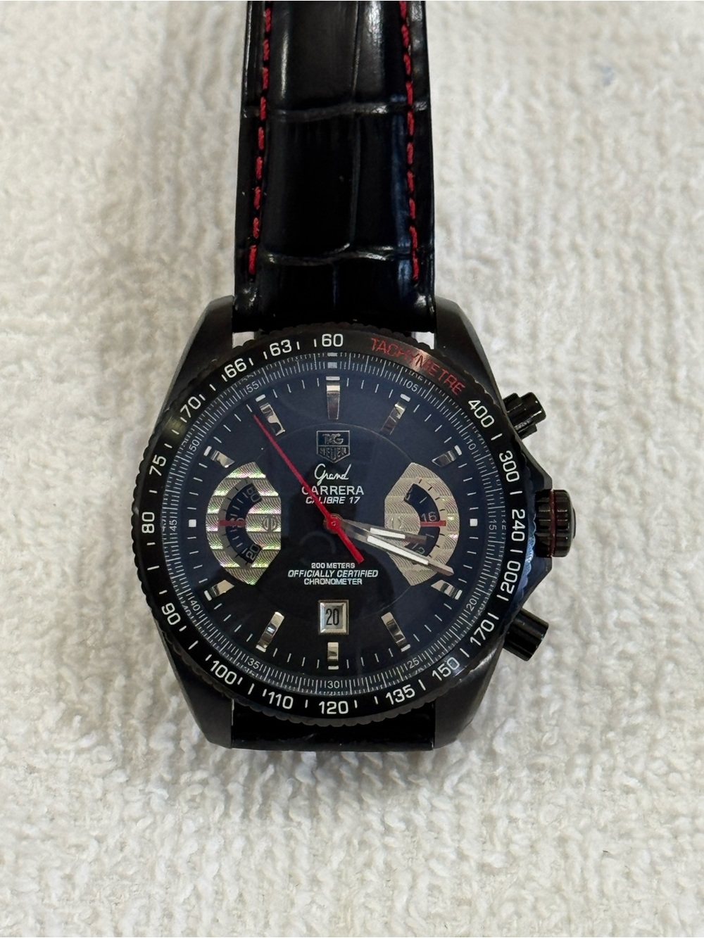 Tag Heuer Black Dial Chronograph with Red Accents
